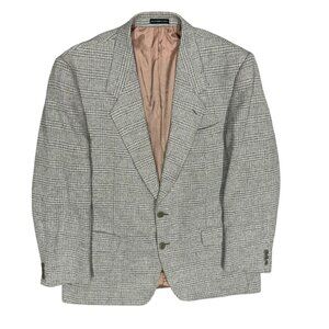 Moores Wool Viscose Blazer Hoyle England Sport Coat Tweed Beige 44R